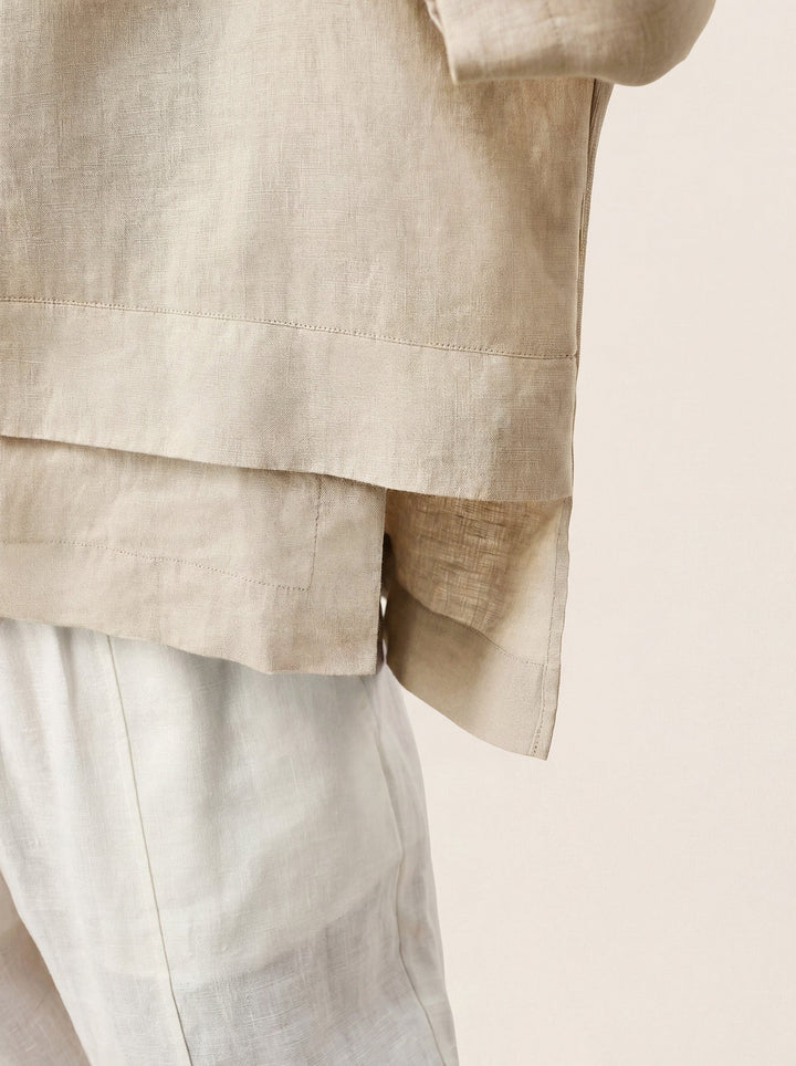 Linen layered overtop with drop shoulders for women