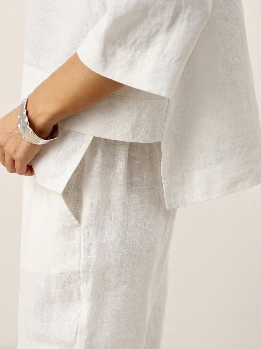 Linen layered overtop with drop shoulders for women