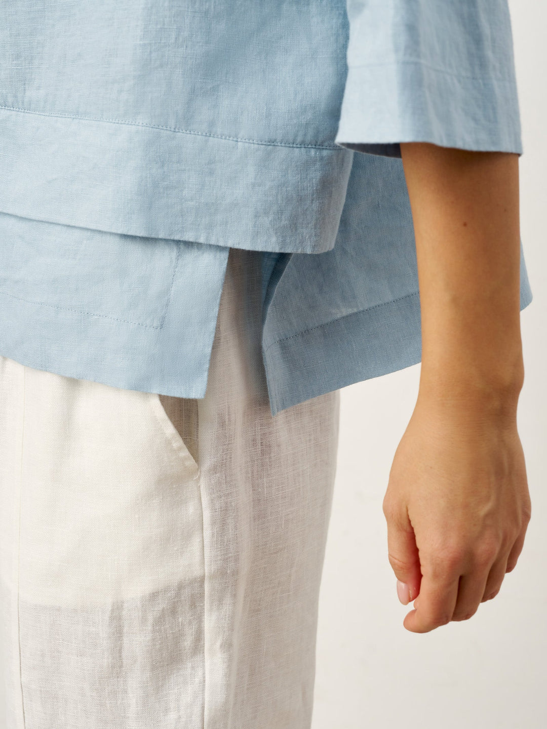 Linen layered overtop with drop shoulders for women