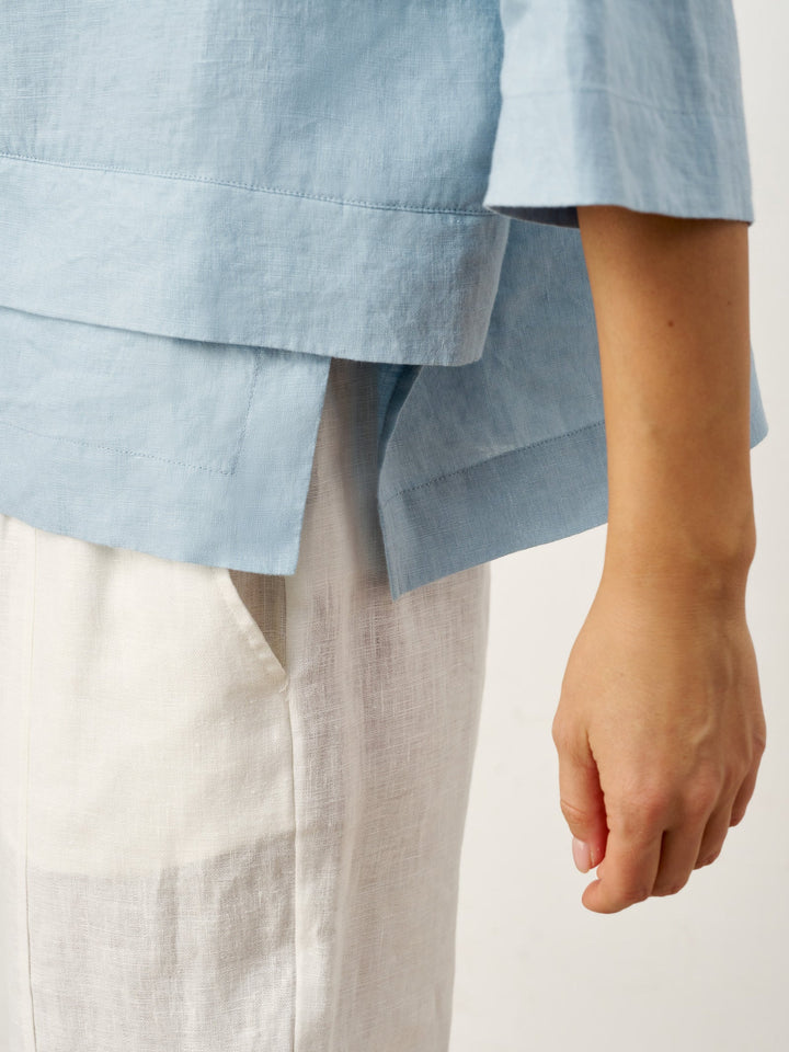 Linen layered overtop with drop shoulders for women