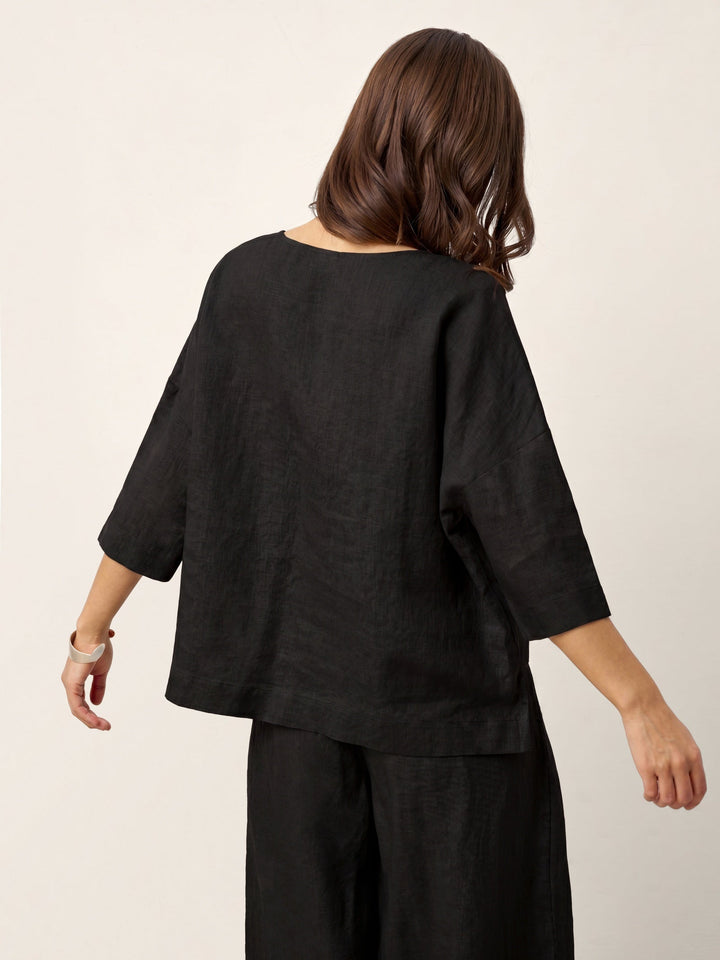Linen layered overtop with drop shoulders for women