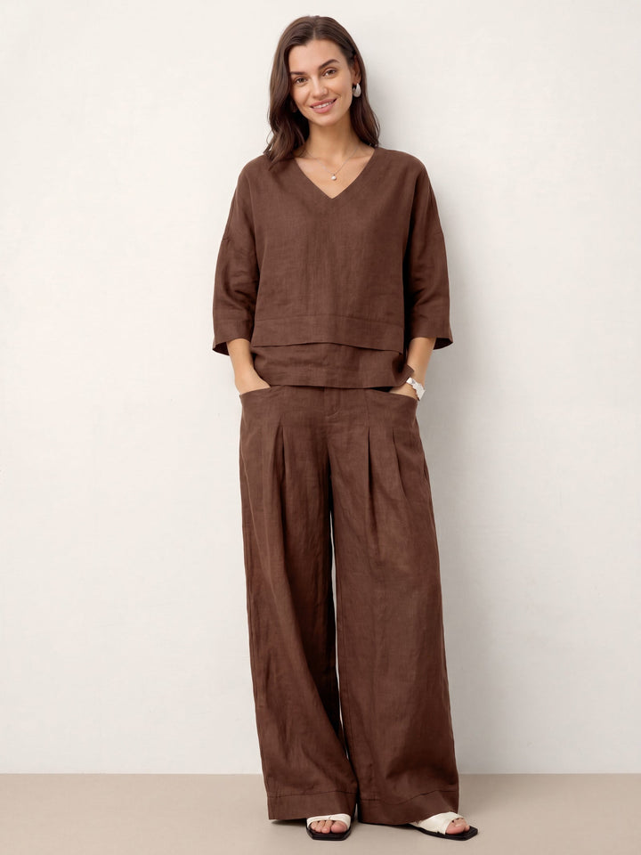 Linen layered overtop with drop shoulders for women