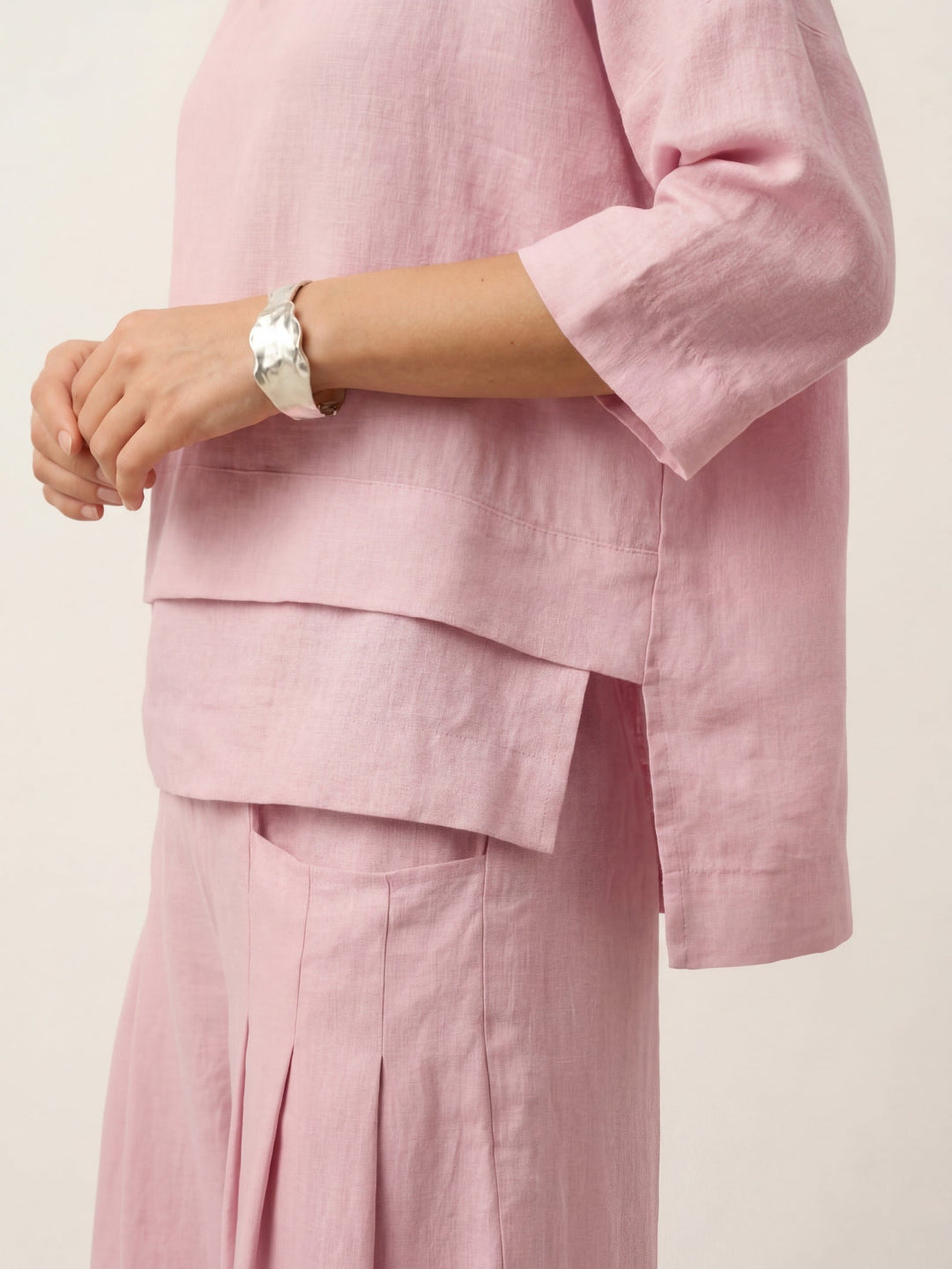 Linen layered overtop with drop shoulders for women