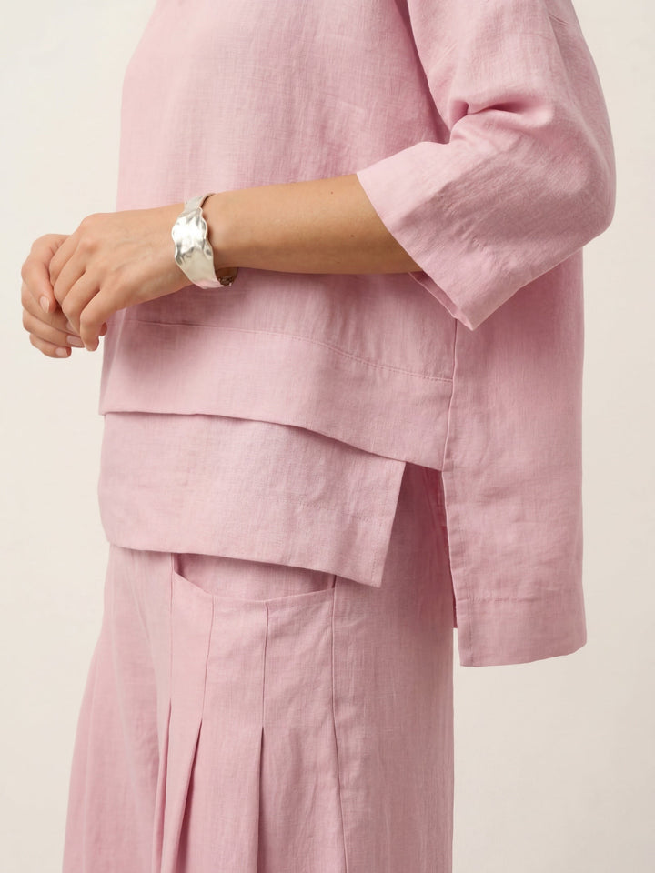 Linen layered overtop with drop shoulders for women