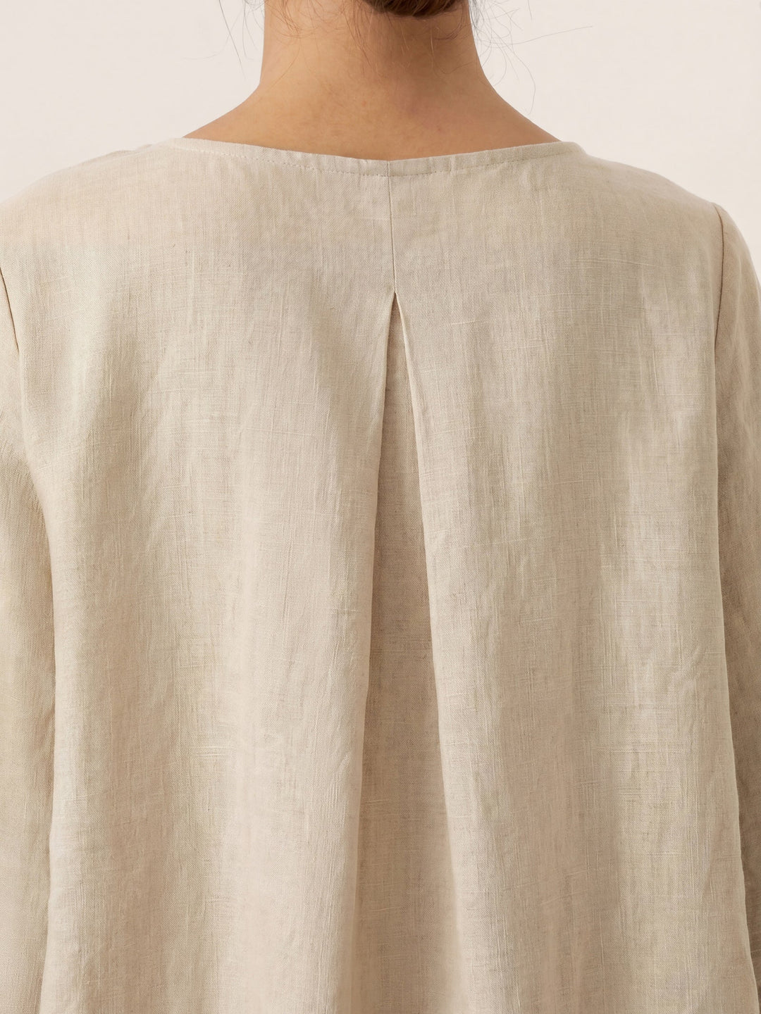Linen tunic top with asymmetric hem for women