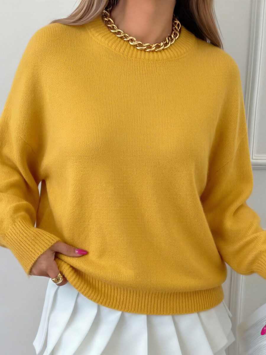 Longline knit sweater oversized relaxed fit for women