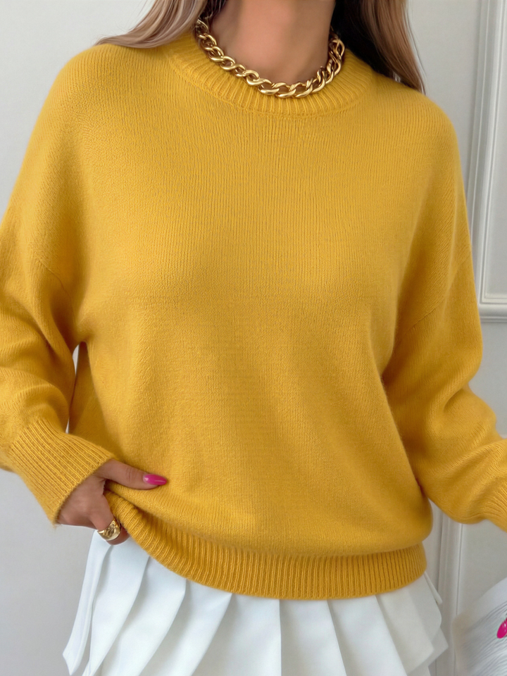 Longline knit sweater oversized relaxed fit for women