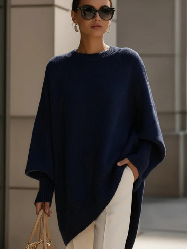 Longline knit sweater oversized relaxed fit for women