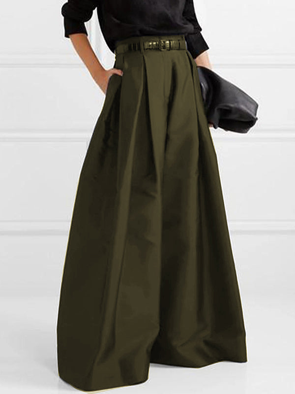 Pleated wide leg pants high waisted relaxed fit for women