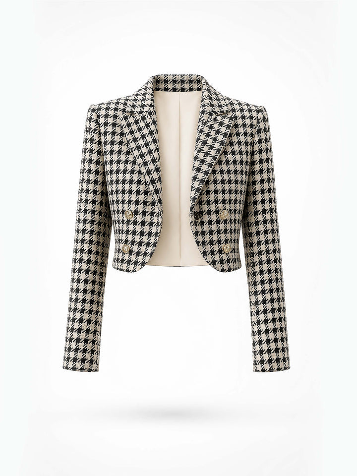 Margot | Houndstooth Cropped Blazer