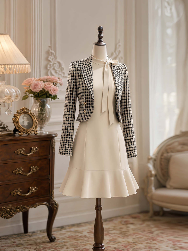 Margot | Houndstooth Cropped Blazer