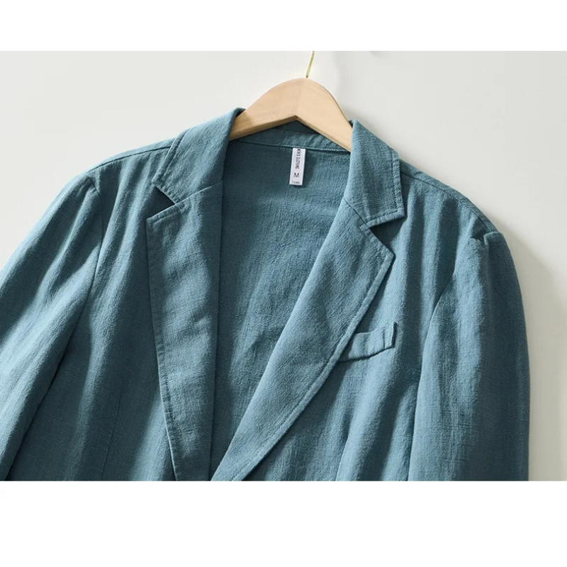 Cotton-linen unstructured blazer for men