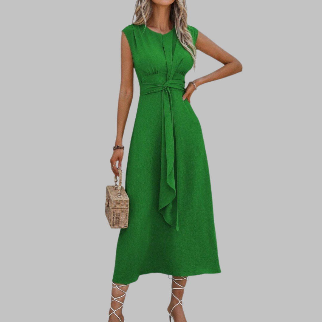 Sleeveless maxi dress with round neck for women