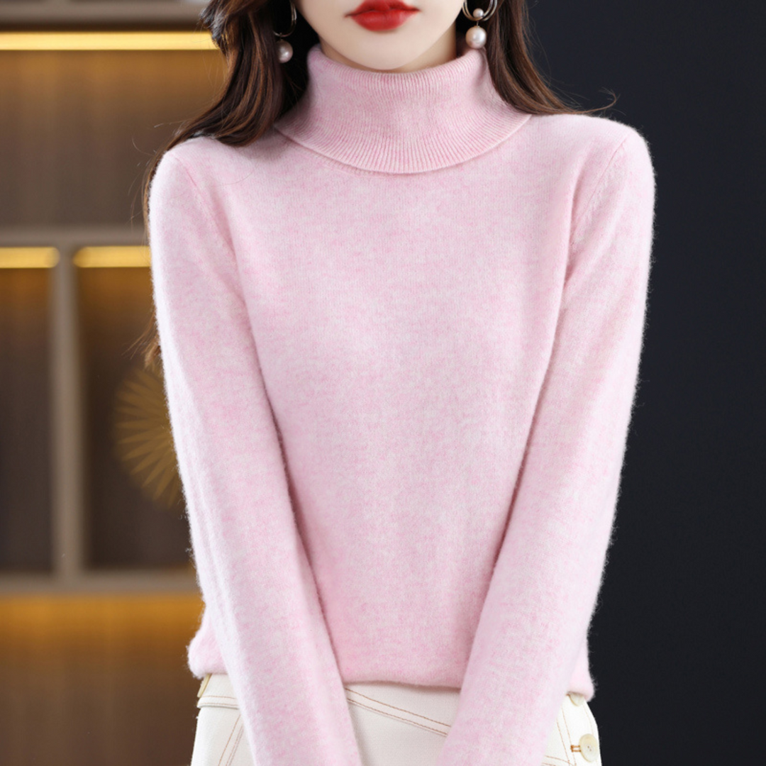 Emmie Turtleneck Sweater in Cashmere for Women – Premium Soft Knit Offering Warmth and Light Comfort
