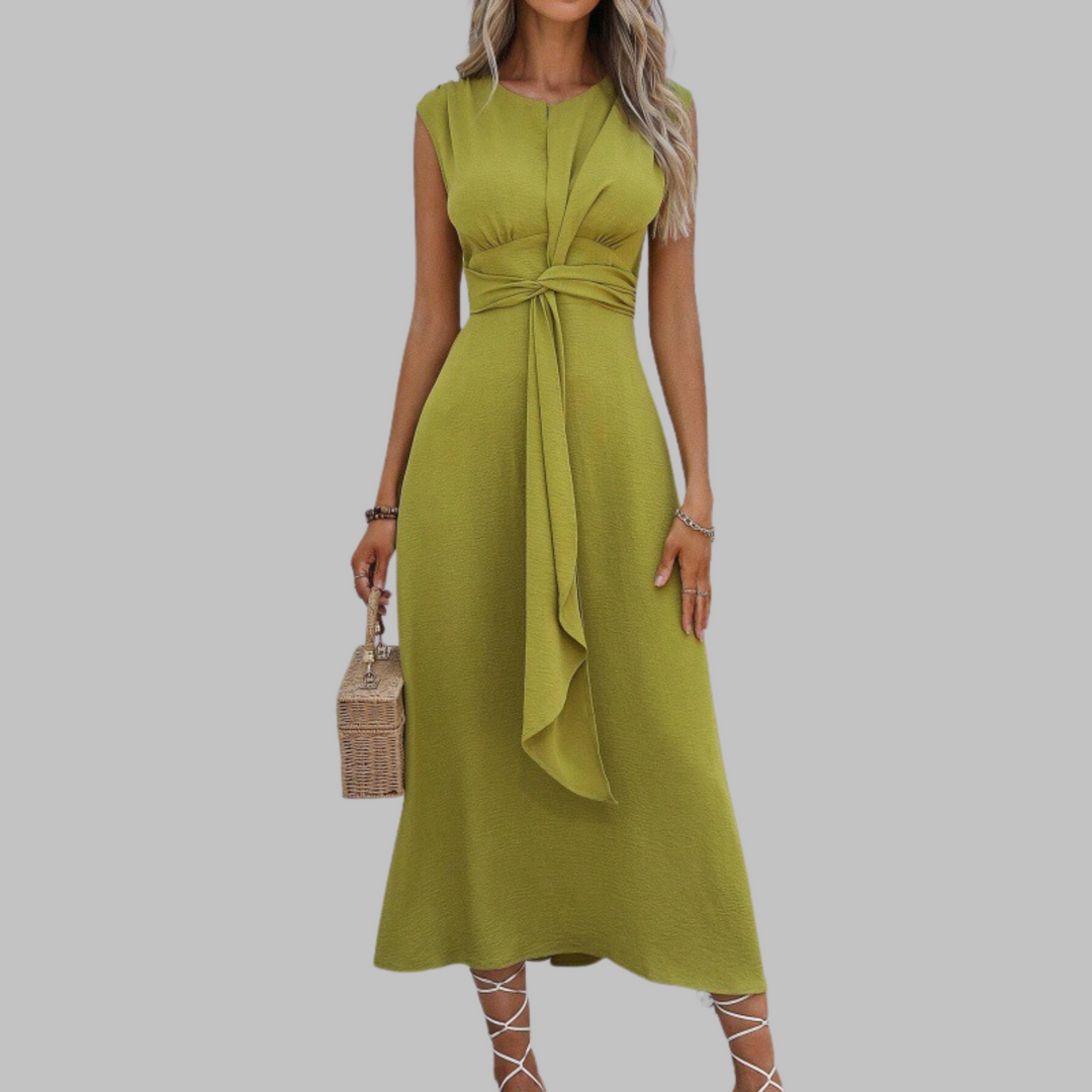 Sleeveless maxi dress with round neck for women