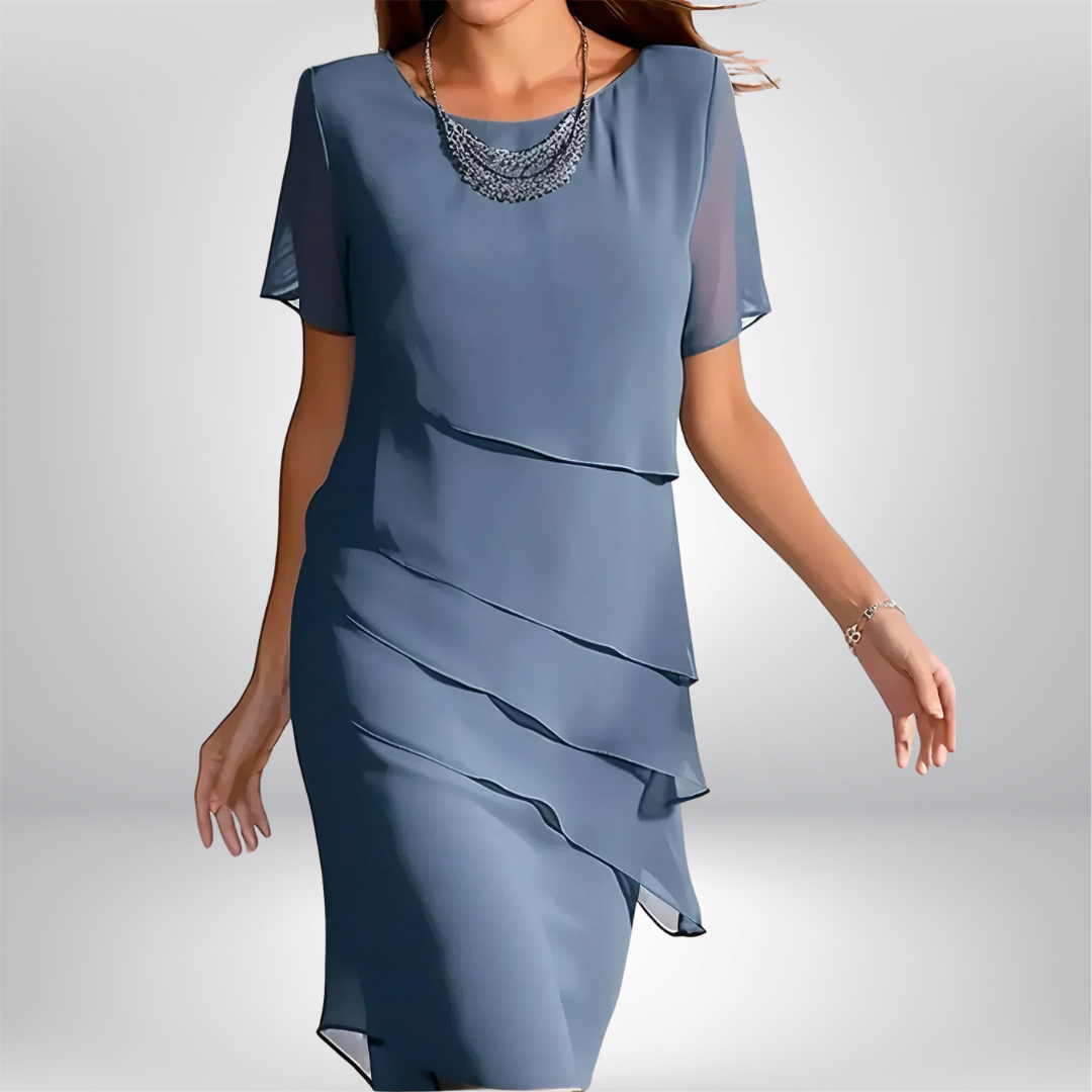 Layered dress with simple, elegant lines for women