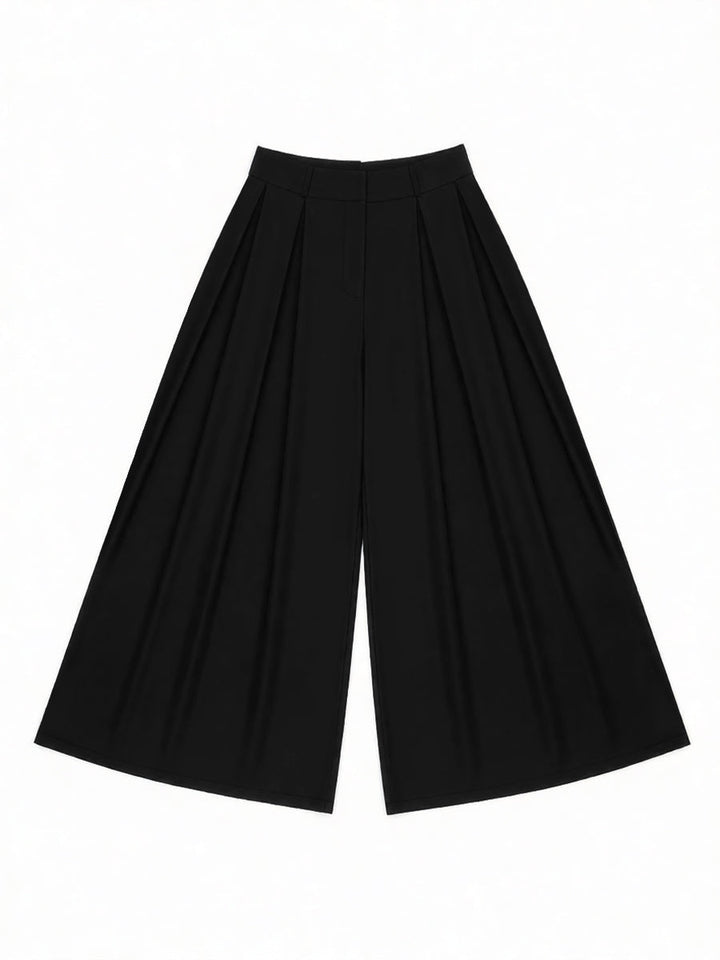 Pleated wide leg pants high waisted relaxed fit for women