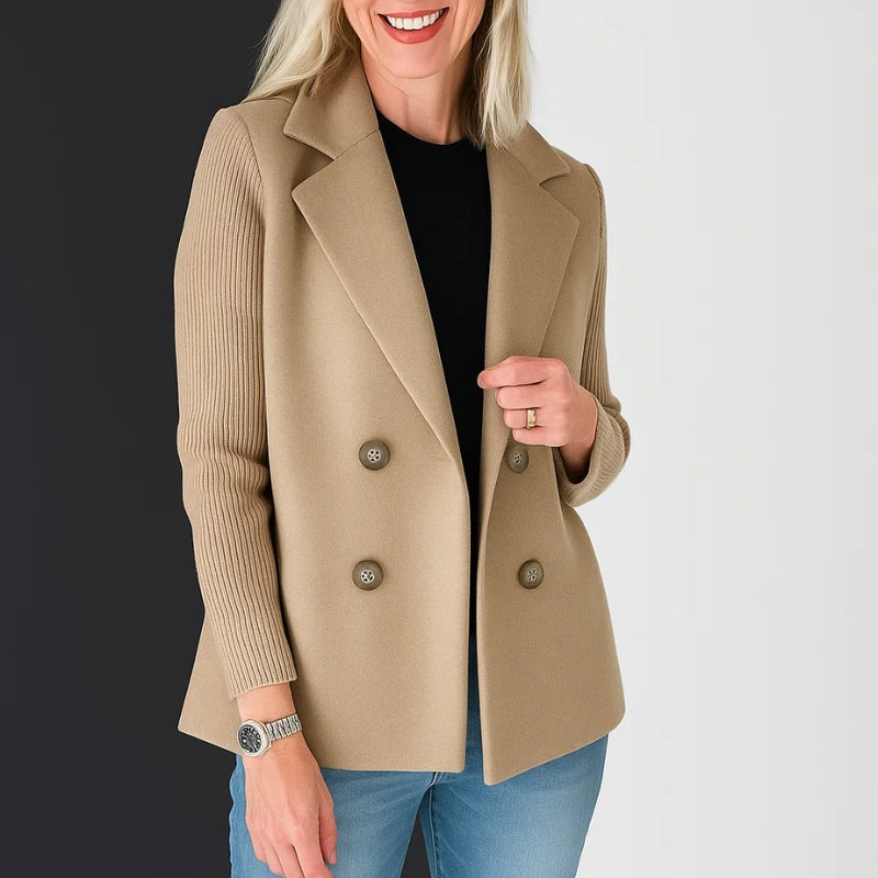 Sweater blazer double-breasted knit sleeves for women