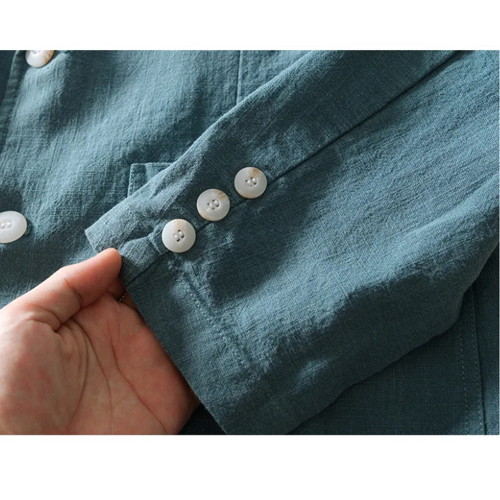 Cotton-linen unstructured blazer for men
