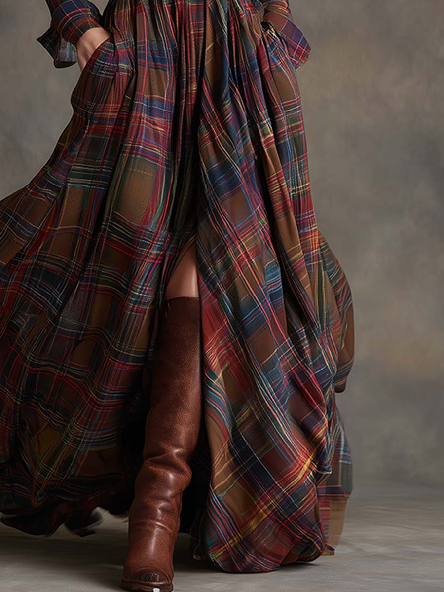 Button-up shirt dress with waist belt for women