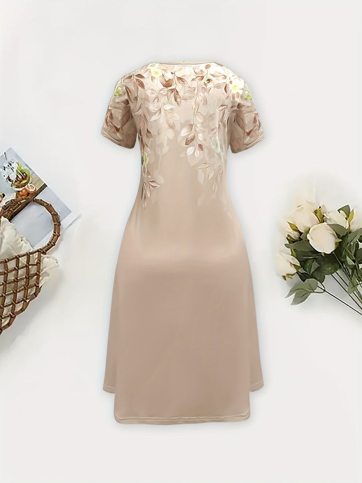 Floral A-line dress with flowing skirt for women