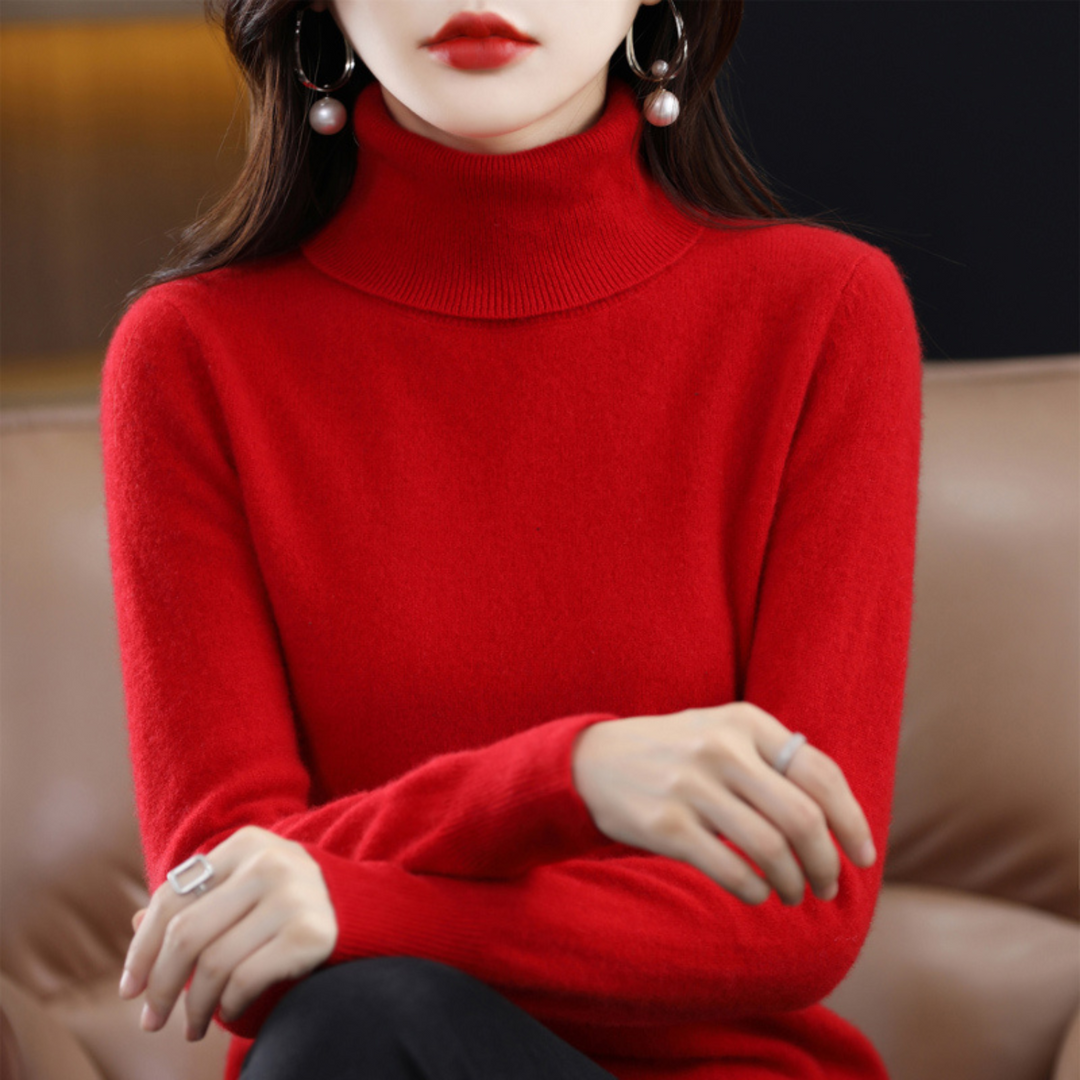 Emmie Turtleneck Sweater in Cashmere for Women – Premium Soft Knit Offering Warmth and Light Comfort