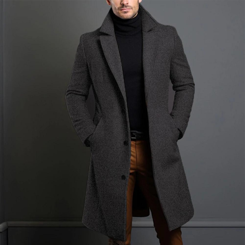William Wool Coat for Men – Classic Fit with Warm and Durable Fabric &amp; Timeless Design