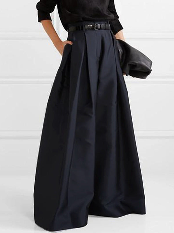 Pleated wide leg pants high waisted relaxed fit for women