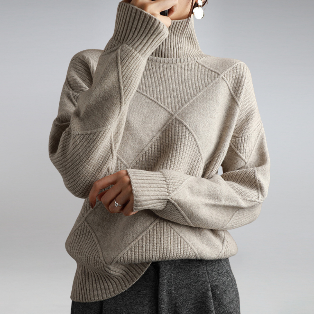 Penelope Pull Femme – Elegant &amp; Soft Turtleneck Cashmere Sweater for Winter Comfort