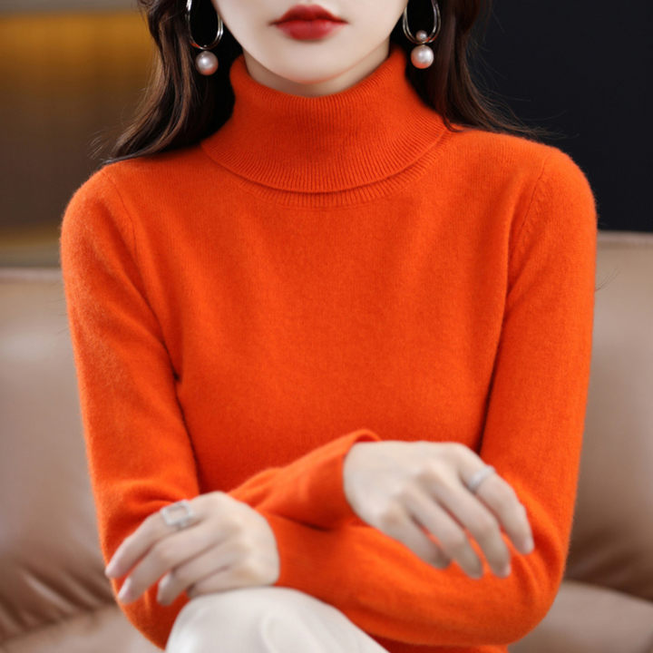 Emmie Turtleneck Sweater in Cashmere for Women – Premium Soft Knit Offering Warmth and Light Comfort