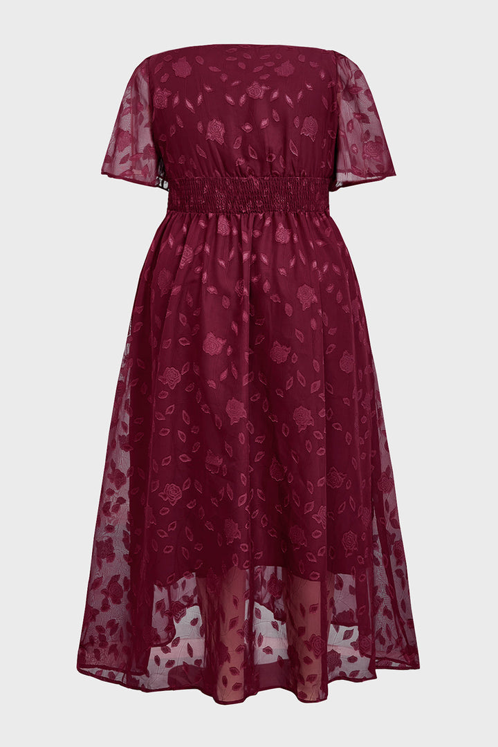 Plus size pleated maxi dress with high waist for women