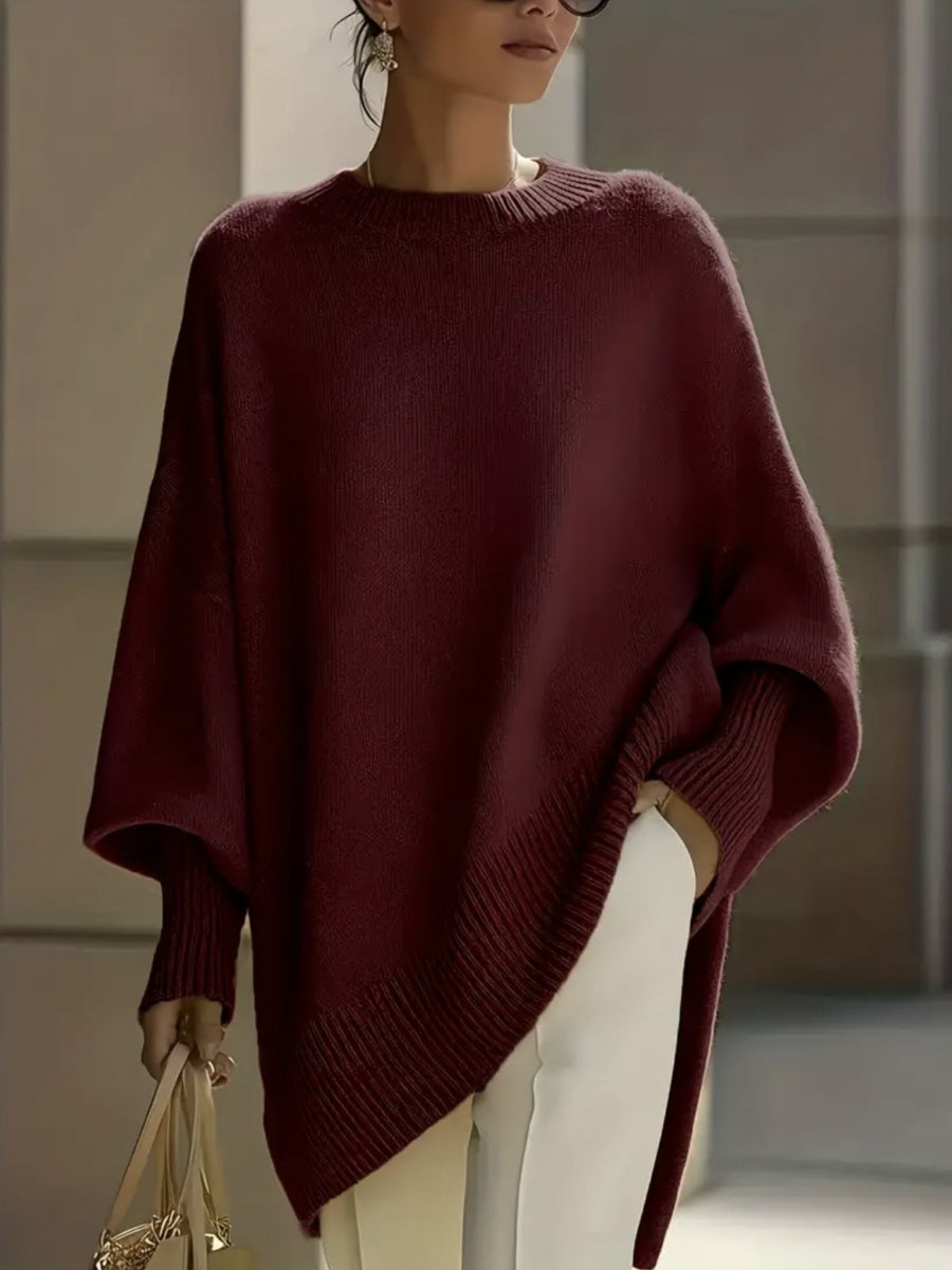Longline knit sweater oversized relaxed fit for women