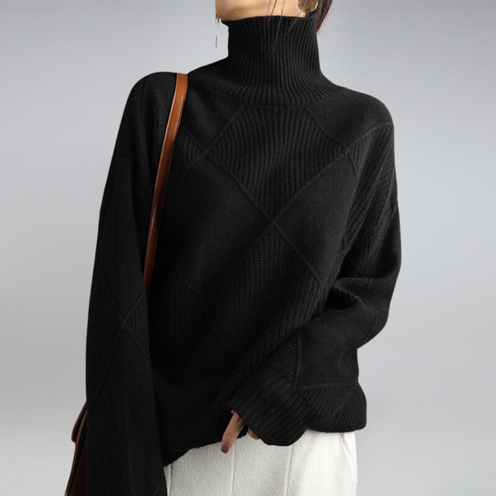 Penelope Pull Femme – Elegant &amp; Soft Turtleneck Cashmere Sweater for Winter Comfort