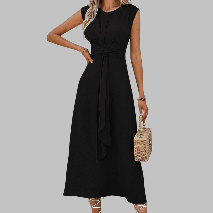 Sleeveless maxi dress with round neck for women
