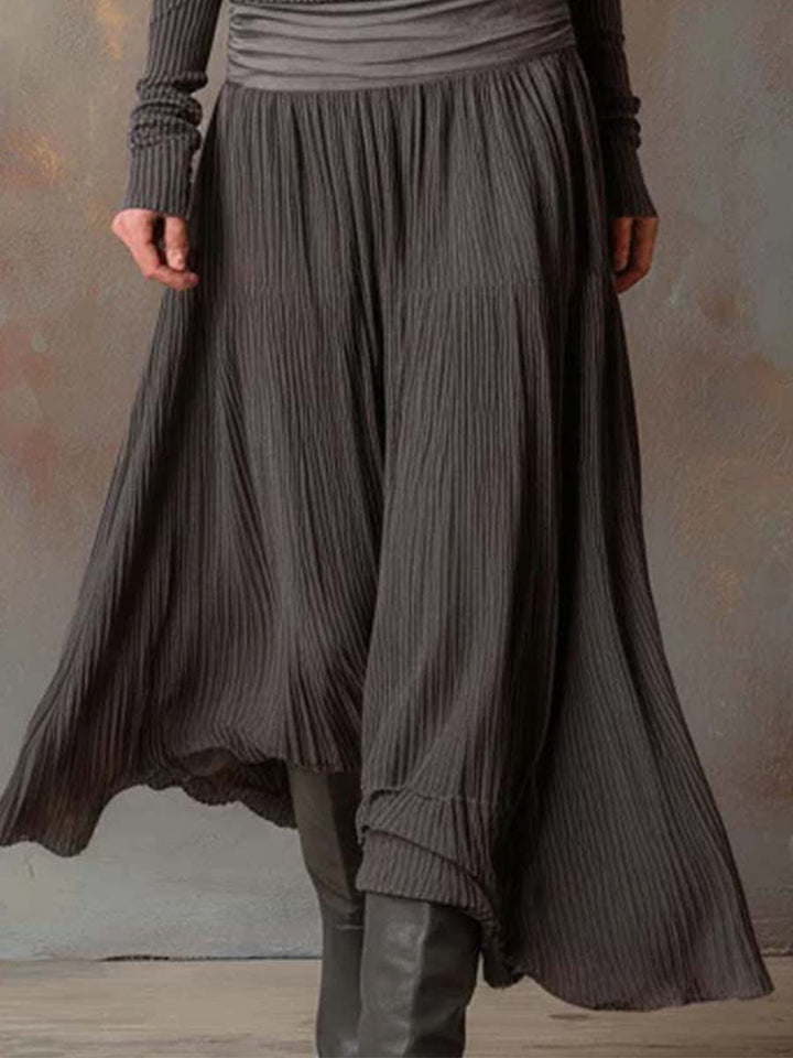Noelle | Ribbed Knit Pleated Maxi Dress