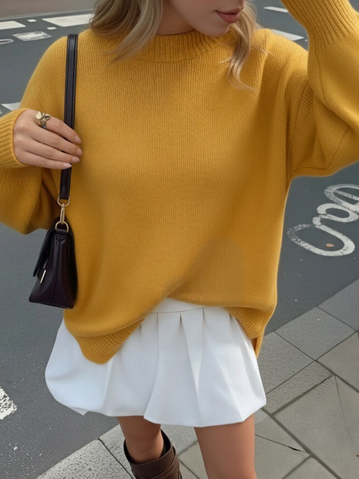 Longline knit sweater oversized relaxed fit for women
