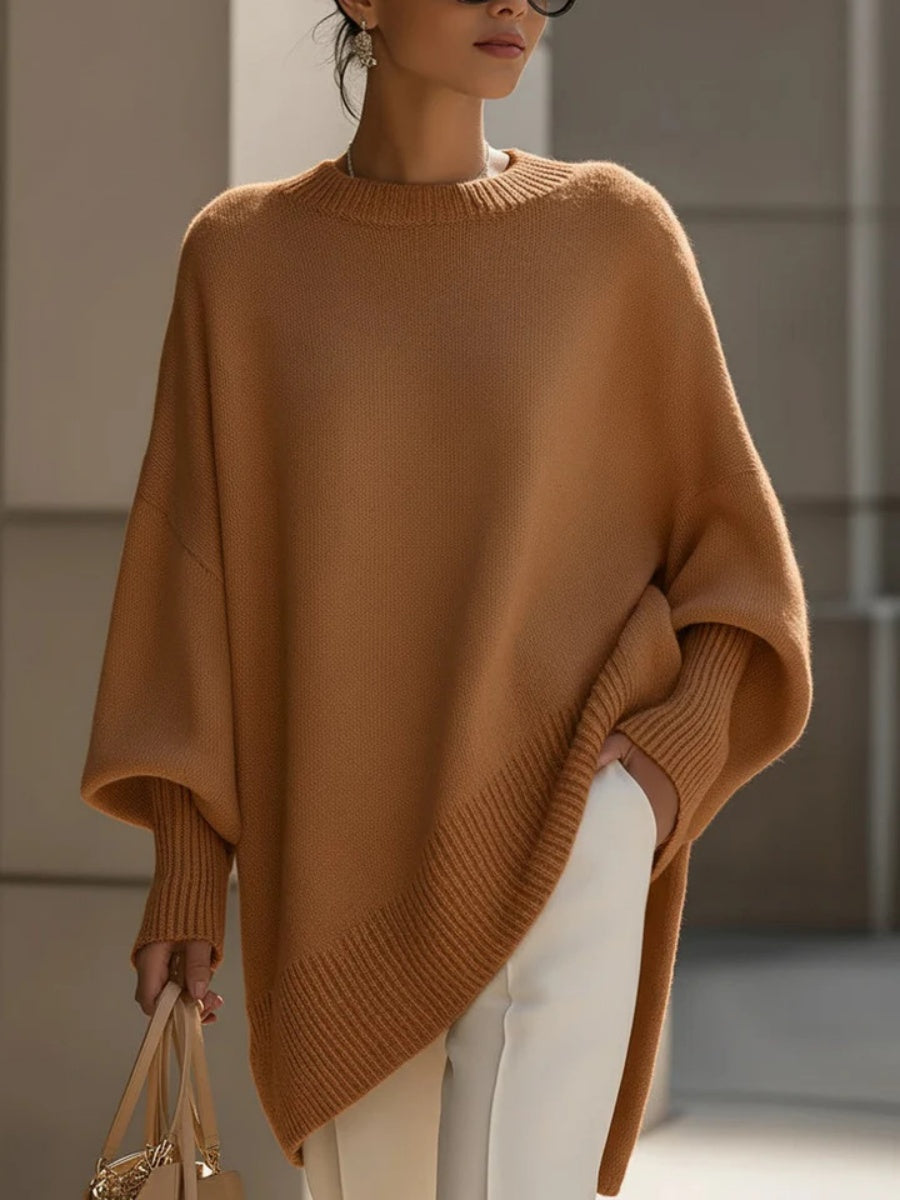 Longline knit sweater oversized relaxed fit for women