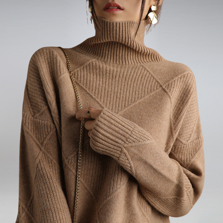 Penelope Pull Femme – Elegant &amp; Soft Turtleneck Cashmere Sweater for Winter Comfort
