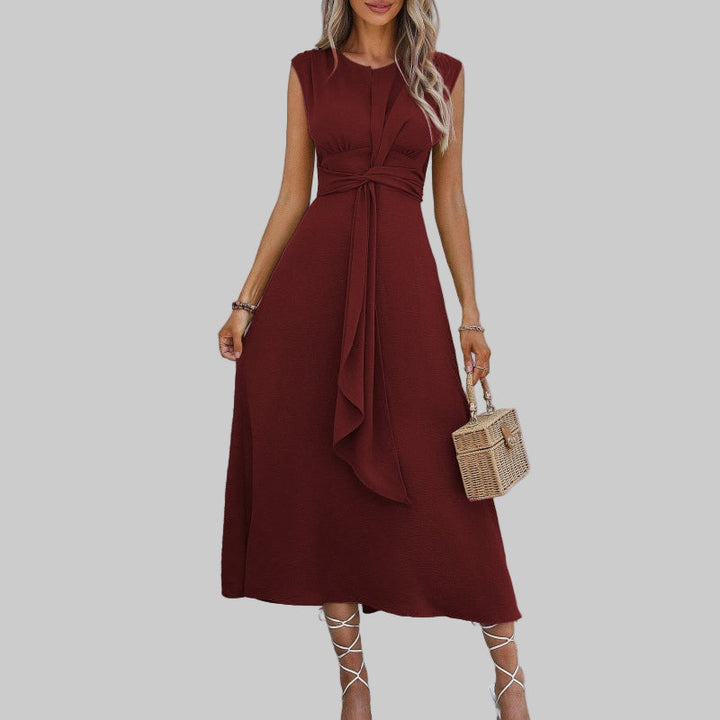 Sleeveless maxi dress with round neck for women