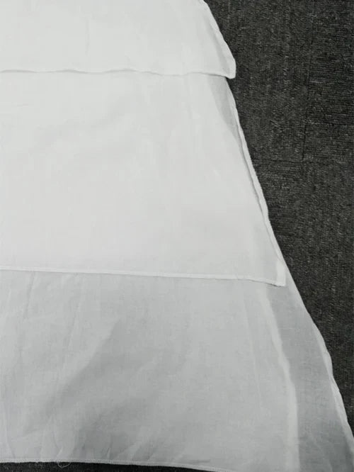 Colour-block double-layer dress with short sleeves and side slit for women