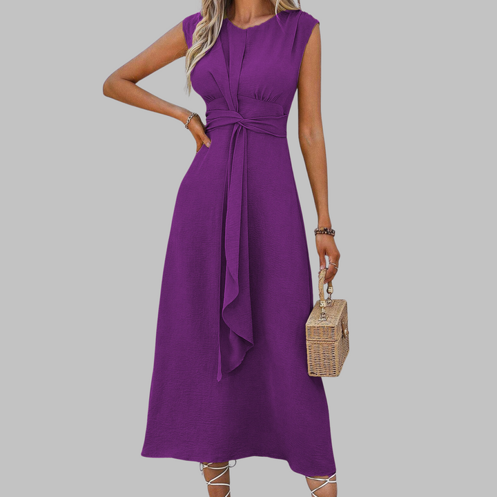 Sleeveless maxi dress with round neck for women