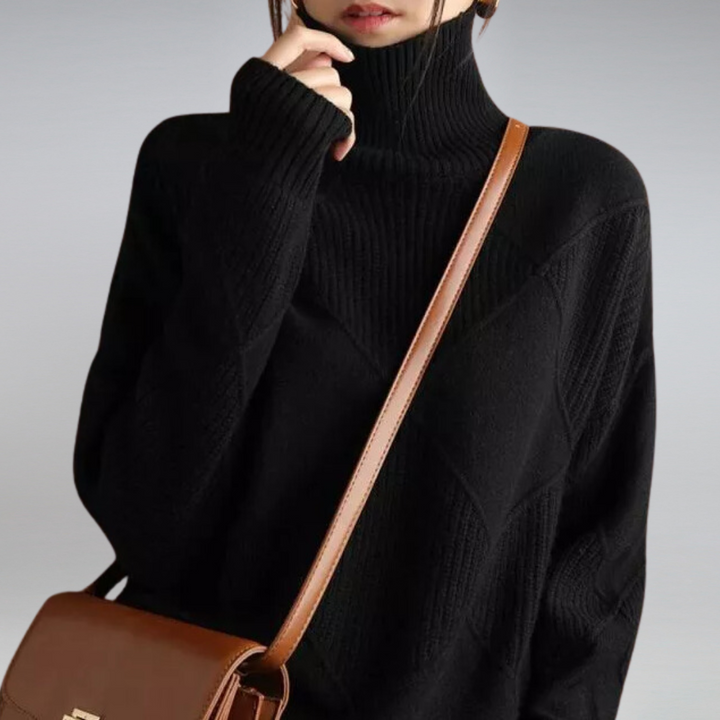Penelope Pull Femme – Elegant &amp; Soft Turtleneck Cashmere Sweater for Winter Comfort