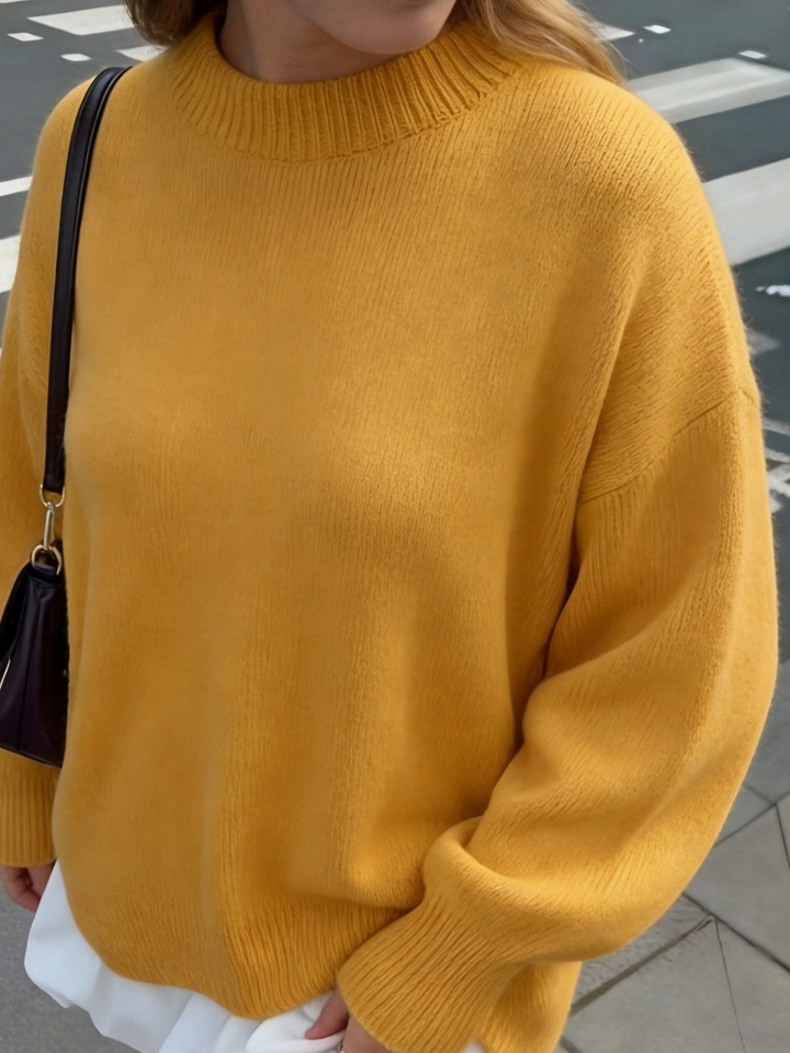 Longline knit sweater oversized relaxed fit for women