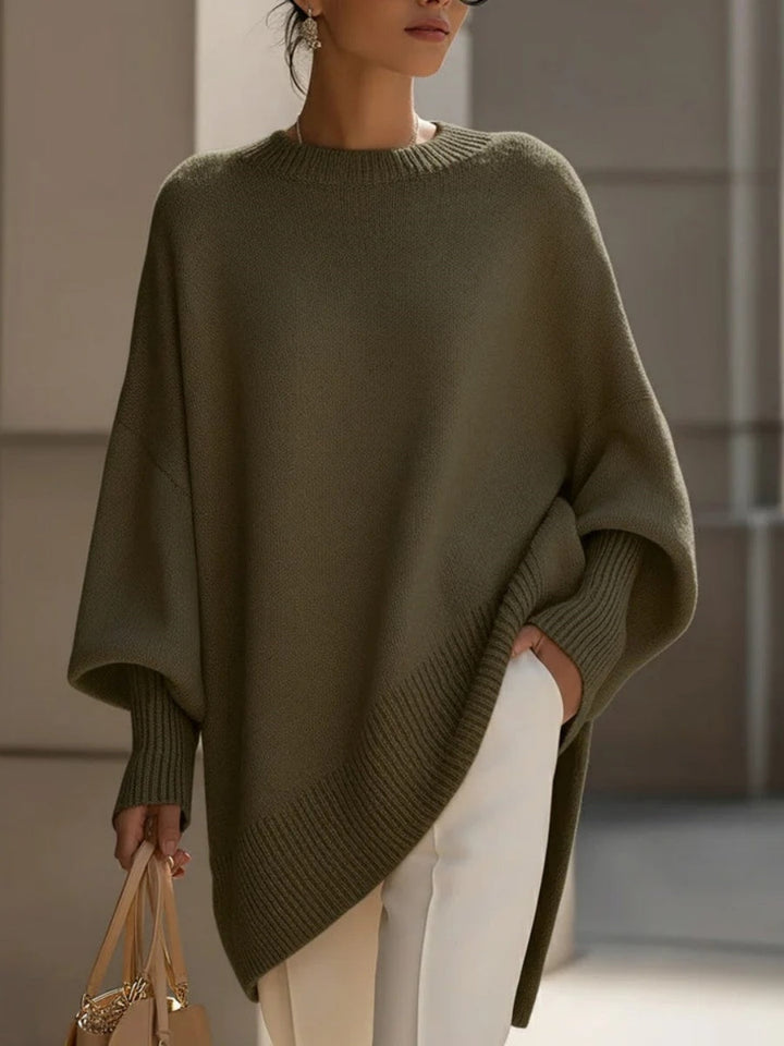 Longline knit sweater oversized relaxed fit for women