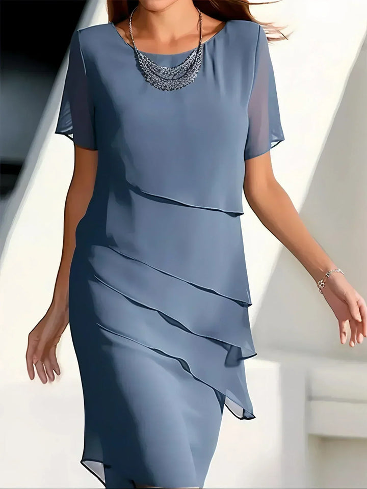 Layered dress with simple, elegant lines for women