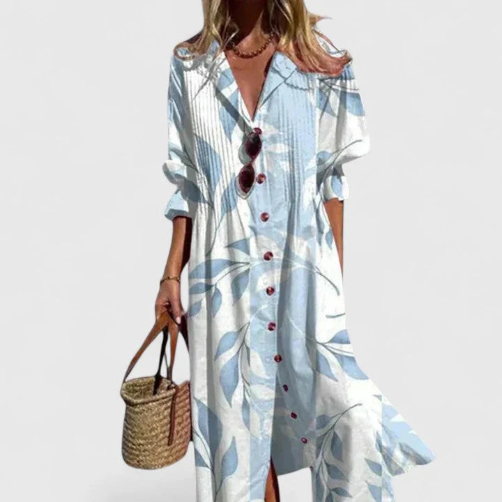Boho Elegant Dress – Printed, Relaxed Fit