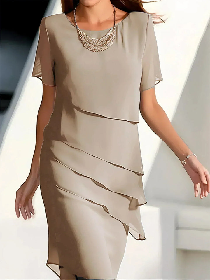Layered dress with simple, elegant lines for women