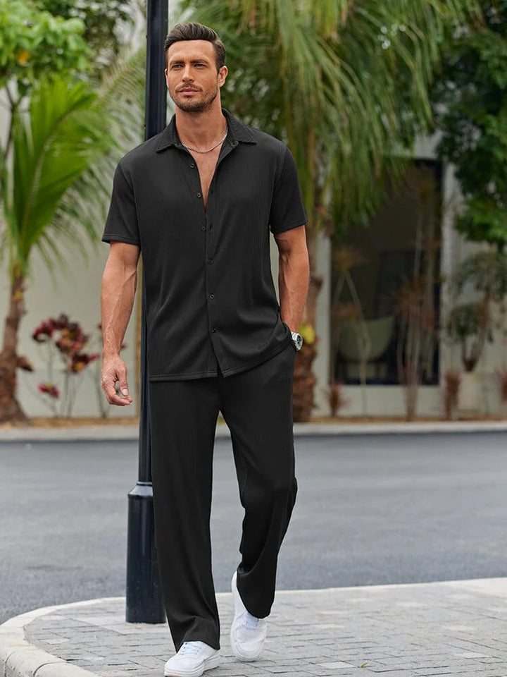 Casual Loose Fit Shirt Sets for Men