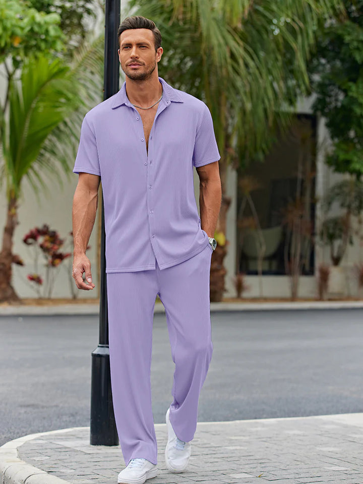 Casual Loose Fit Shirt Sets for Men