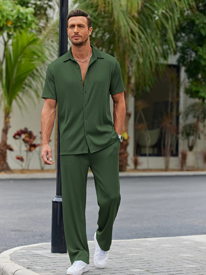 Casual Loose Fit Shirt Sets for Men